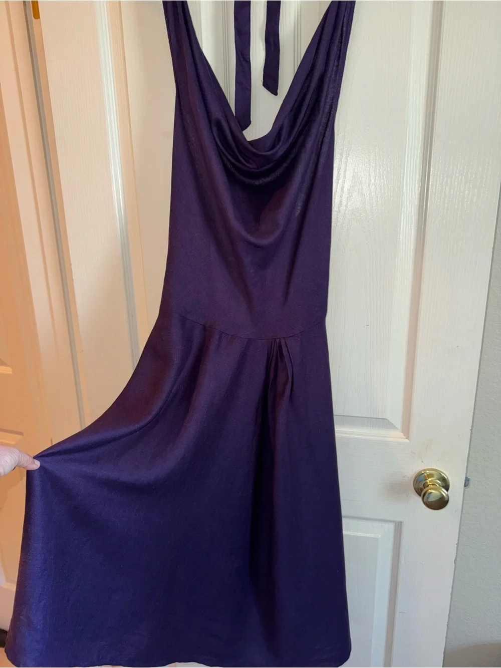 Free People Deep Purple Halter Backless Swing Dress NWT - Picture 5 of 6